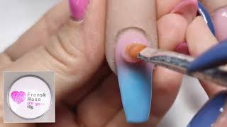 Baby Boomer blue gel nails tutorial [upl. by Cas]