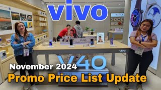 Vivo Promo Price List Update November 2024  Vivo V40 5G  Vivo V40 Lite  Vivo Y Series [upl. by Corbet]