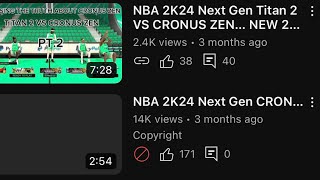 NBA 2K24 Next Gen Titan 2 VS CRONUS ZEN2K TRIED TOO STOP ME THEY GOT MY PAGE TOOK DOWN🥹👀 [upl. by Recnal660]