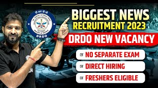 DRDO Recruitment 2023 Notification  Scientist B Recruitment 2023  Freshers Eligible  Biggest News [upl. by Gaul]