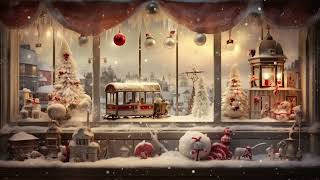 TV Art Screensaver  Magical Christmas Window Decorations with Toy Trains [upl. by Horsey]