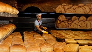 Interesting Turkish sourdough bread baking method Popular Street Food of Turkey [upl. by Krenn673]