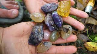 Treasure hunt citrine amethyst red crystal green crystal agate gift of nature [upl. by Fleck]