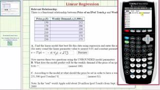 Ex Linear Regression Application on the TI84  Supply and Demand [upl. by Everara]