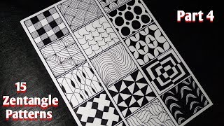 15 Zentangle Patterns  Part 4  Tutorial [upl. by Liagiba402]