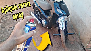 verniz spray apliquei na moto [upl. by Ebag]