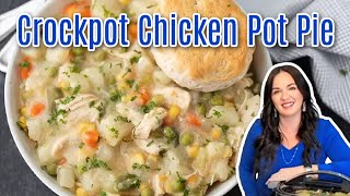 Crockpot Chicken Pot Pie  The Best Slow Cooker Recipe [upl. by Llenod690]