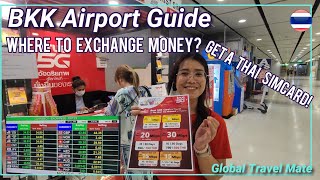 Bangkok AIRPORT GUIDE Best Money Exchange Office SUPERRICH where to get a SIM Card 🇹🇭 Thailand [upl. by Notyarb]