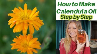 How to Make Infused Herbal Oil Calendula Oil  EASY amp Great for Skin [upl. by Georgena]