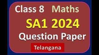 8th Class Maths SA1 Question Paper 2024 Hyderabad Telangana FocusEducation432 [upl. by Bresee576]