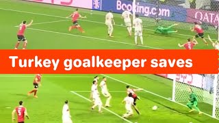 Turkey goalkeeper Mert Gunok last minute incredible saves [upl. by Anihcak445]