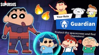 Shinchan became guardian in super sus and guard his friends 😱🔥  shinchan playing among us 3d 😂🔥 [upl. by Kohcztiy]