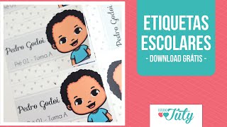 Etiquetas escolares  Download Grátis  Parceria Fofys Design  Thiara Ney [upl. by Darrick]