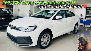 2024🔥Volkswagen Virtus 10 Comfortline Base Model Full Review ✅ Base Me Top Model Wale Features [upl. by Anialeh]