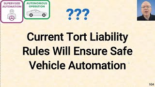 L143104 Truth or Myth  Current Tort Liability Rules Will Ensure Safe Vehicle Automation [upl. by Aleen]