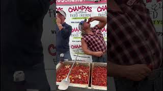 Crawfish boil at Champys Famous Fried Chicken [upl. by Yrotciv572]