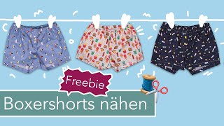 Boxershorts nähen aus Webware mit kostenlosem Schnittmuster [upl. by Nailliw]