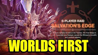 COMPLETE WORLDS FIRST SALVATIONS EDGE RAID RAIDZONE  DESTINY 2 [upl. by Suoivatnom]