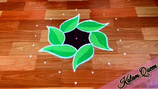 Simple Rangoli Designs Easy amp Daily Rangoli Designs 7 Dots Flower Rangoli Kolam Kolam 284 [upl. by Oina]