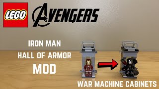 LEGO Iron Man Hall of Armor MOD Cabinets for War Machine 76125 76167 [upl. by Rawley645]