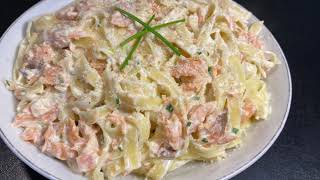 Recette EXPRESS 💥 Les TAGLIATELLES AU SAUMON avec une DÉLICIEUSE sauce ONCTUEUSE 🍲 [upl. by Neffets]