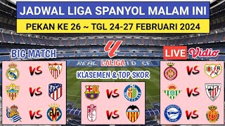 Jadwal Liga Spanyol Pekan ke 26  Real Madrid vs Sevilla  Barcelona vs Getafe  La Liga 202324 [upl. by Murvyn]