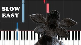 Stranger Things  Demogorgon Theme SLOW EASY PIANO TUTORIAL [upl. by Randy]