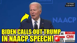 Biden BLASTS Trump’s Racism With Brutal Zinger In NCAAP Speech [upl. by Katerine]