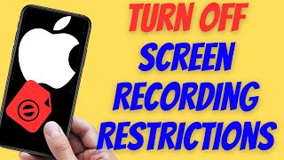 How To Turn Off Screen Recording Restrictions [upl. by Ardnasirhc]