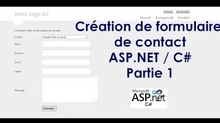 Création de formulaire de contact ASPNET C  Create contact form using asp net and c  Partie 1 [upl. by Anwahs147]