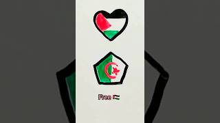 Palestine and Algeria flag drawing in shapes we support Palestine 🇵🇸 freepalestine algeria [upl. by Nnylyak659]