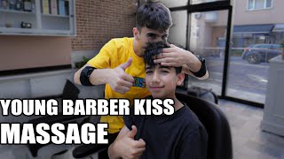 ASMR Young Barber Veysel Massage For My Little Brother  Head Massage [upl. by Mosenthal]