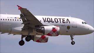 Volotea Airbus A319 Landing and Taking off RWY12L at Montpellier Mediterranee Airport [upl. by Oinota]