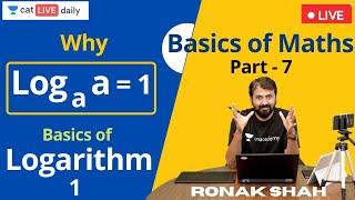 CAT Primer  Basics of Quants  Part 7  Basics of Logarithm  1  Ronak Shah [upl. by Kaete]