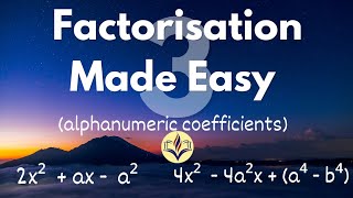 FactorisationMadeEasy Part3 Alphanumeric coefficients [upl. by Eladal]