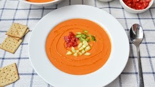 How to Make Gazpacho  Easy Spanish Cold Soup with Vegetables Recipe [upl. by Stormi881]