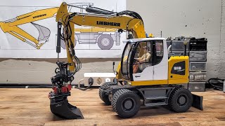 RC Liebherr A918 Compact Wheel Excavator 115 Scale Rototilt R4 tiltrotator [upl. by Chemar893]