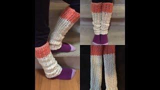 how to crochet super easy leg warmers [upl. by Tirza275]