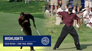 Every Shot from Tiger Woods Winning Round  2000 PGA Championship [upl. by Aneladgam990]