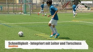 Fussballtraining Schnelligkeit und Torschuss  Koordination  Kondition [upl. by Ardnosal147]