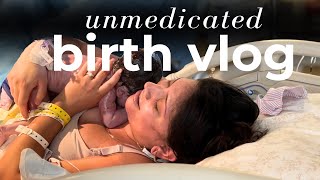 POSITIVE NATURAL BIRTH VLOG  No Epidural Hospital Experience [upl. by Hsital651]