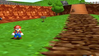 Mario 64 upscaled widescreen bobomb battlefield updated showcase [upl. by Nosa]