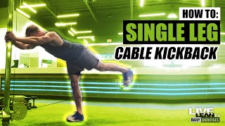 How To Do A SINGLE LEG CABLE KICKBACK  Exercise Demonstration Video and Guide [upl. by Dalia]