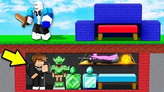 I Secretly Built a HIDDEN UNDERGROUND BASE Roblox Bedwars [upl. by Libys]