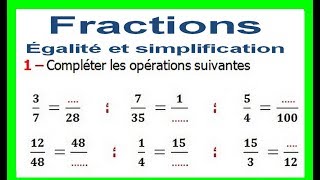 Maths 6ème  Fractions égalité et simplification Exercice 5 [upl. by Enelec128]