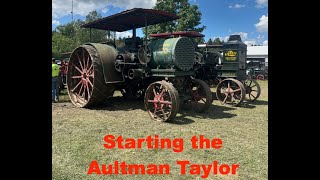 Starting the 3060 Aultman Taylor tractor engine museum farming [upl. by Uyekawa]