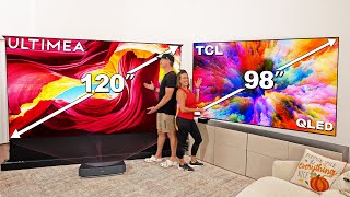 Huge 120quot UST Projector vs 98quot QLED TV Showdown [upl. by Cronin]