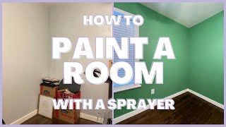 How To Spray Walls with a Paint Sprayer Painting our Home Office in 1 hour [upl. by Targett]