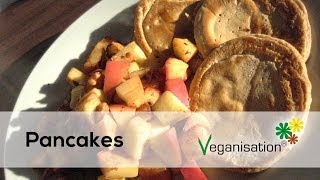 Pancakes Rezept Pfannenkuchen Eierkuchen Veganisationde Vegan Naturkost [upl. by Arbuckle567]