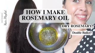 EASY ROSEMARY OIL FOR HAIR DRY ROSEMARY USING DOUBLE BOILER [upl. by Baler]